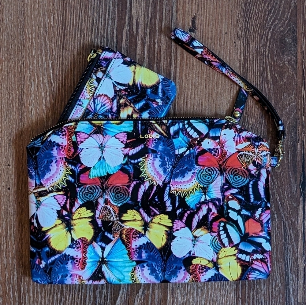 NWOT‎ Lodis Leather Butterfly Wristlet & Card Case